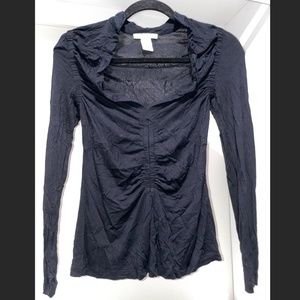 Black long-sleeve top - size xs women's